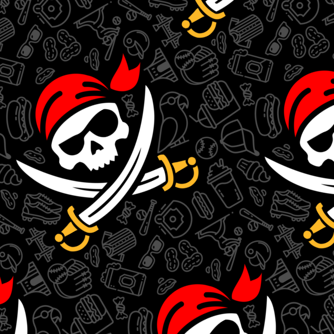Skull & Cross Swords Pattern Print