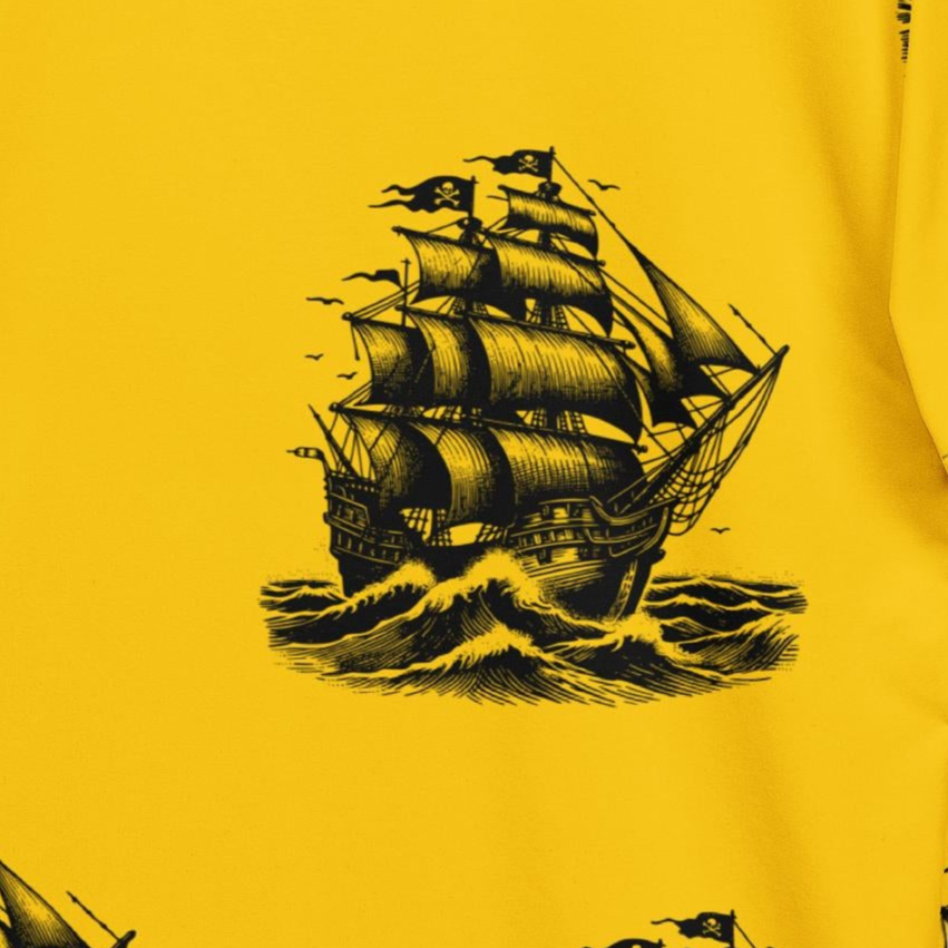 Pirate Ships Pattern Print Tee