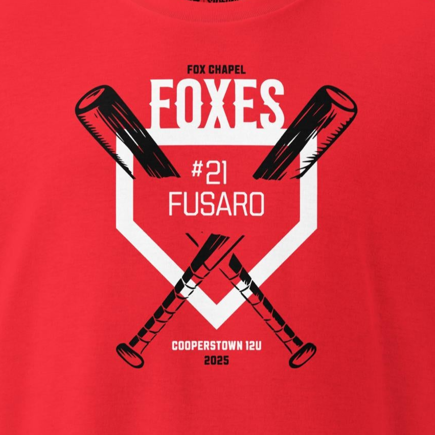 Adult T-Shirt for Fusaro #21: 2025 Fox Chapel 12U Cooperstown