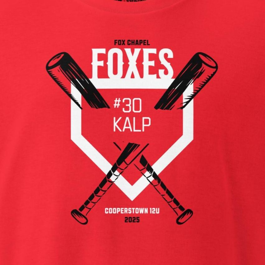 Adult T-Shirt for Kalp #30: 2025 Fox Chapel 12U Cooperstown