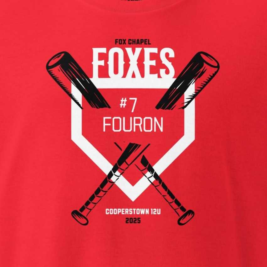Adult T-Shirt for Fouron #7: 2025 Fox Chapel 12U Cooperstown