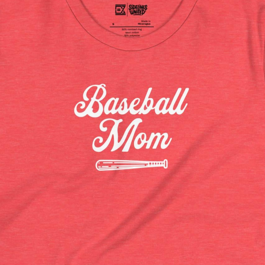 Baseball Adult (Ladies' Cut) T-Shirt: Baseball Mom on Dark/Bright