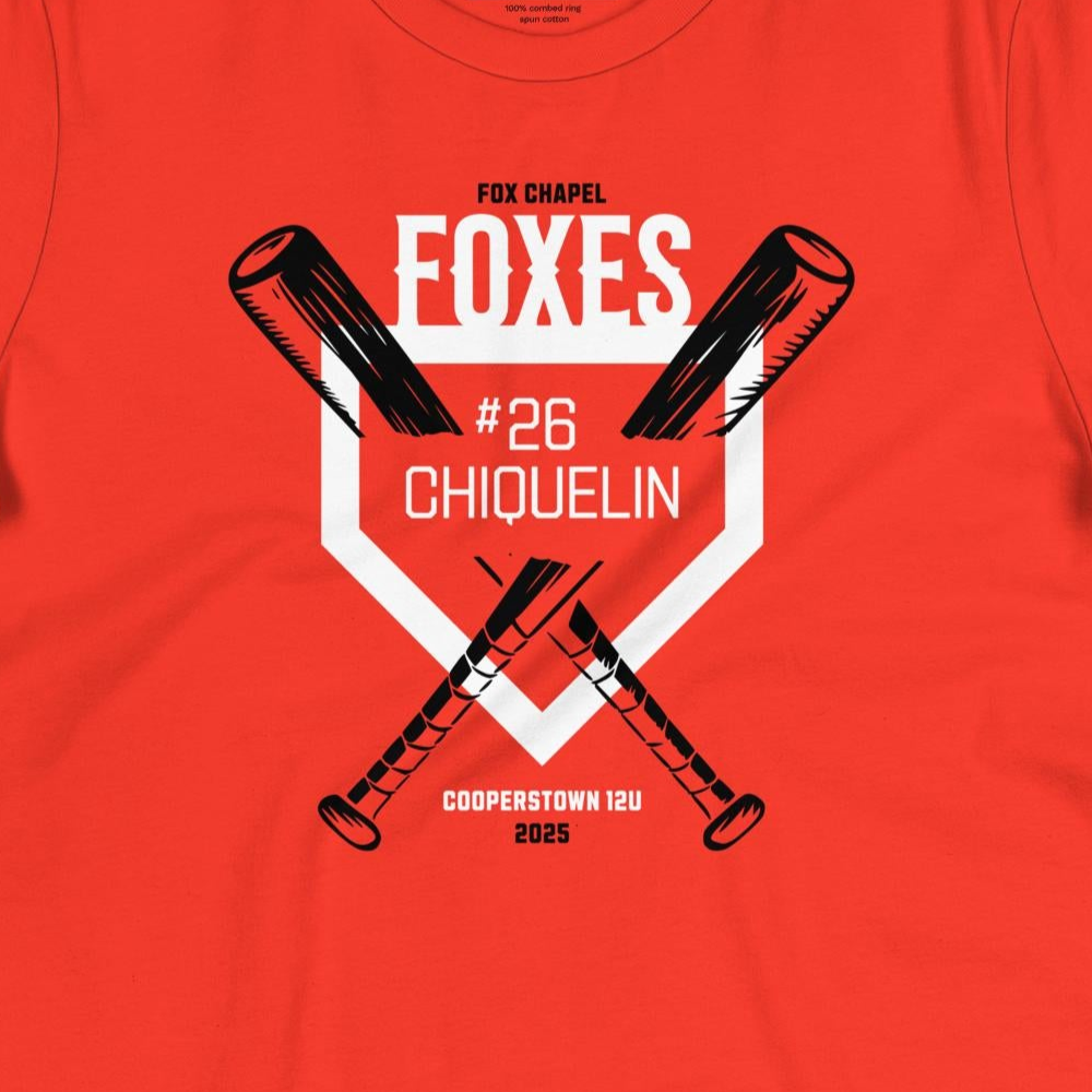 Adult (Ladies' Cut) T-Shirt for Chiquelin #26: 2025 Fox Chapel 12U Cooperstown