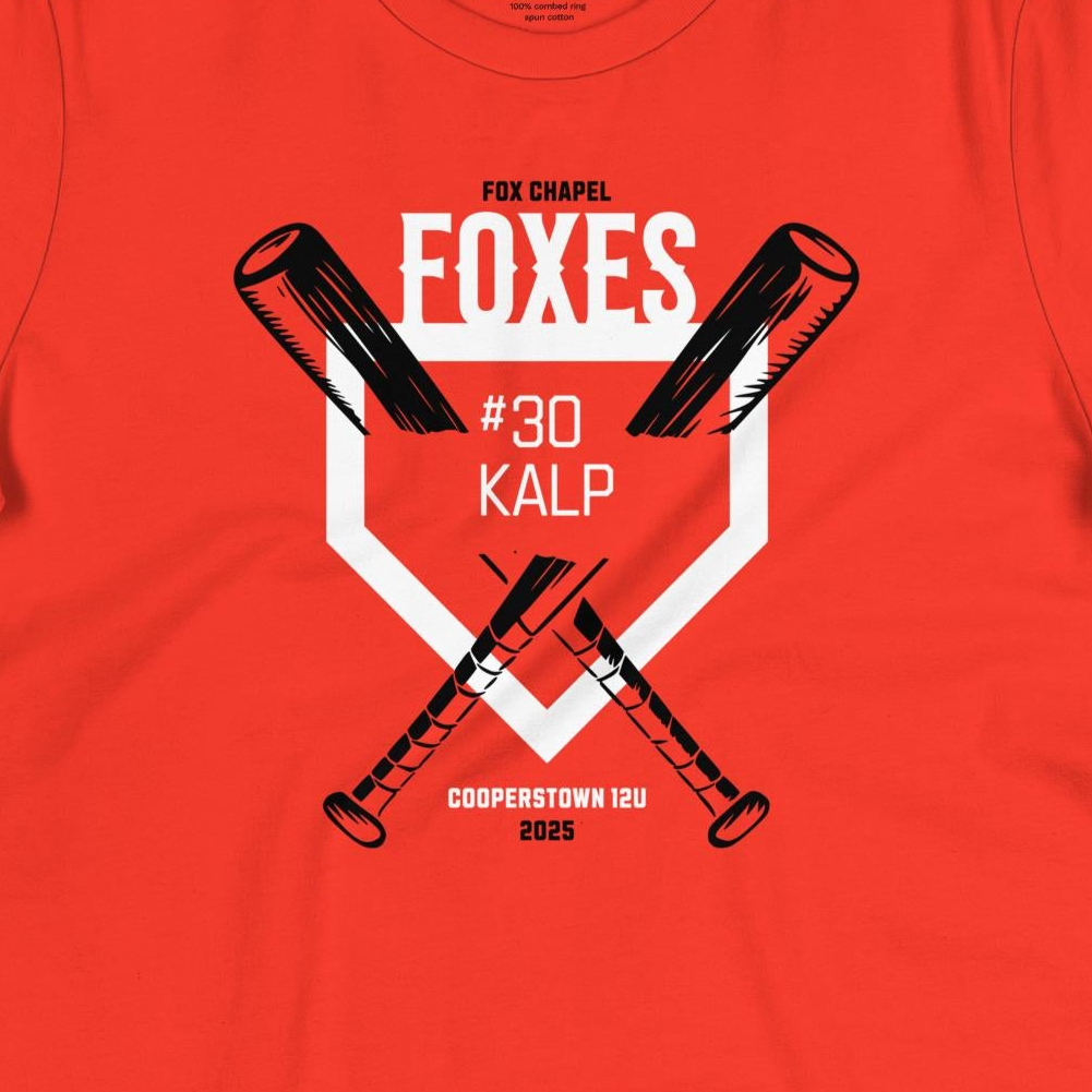 Adult (Ladies' Cut) T-Shirt for Kalp #30: 2025 Fox Chapel 12U Cooperstown