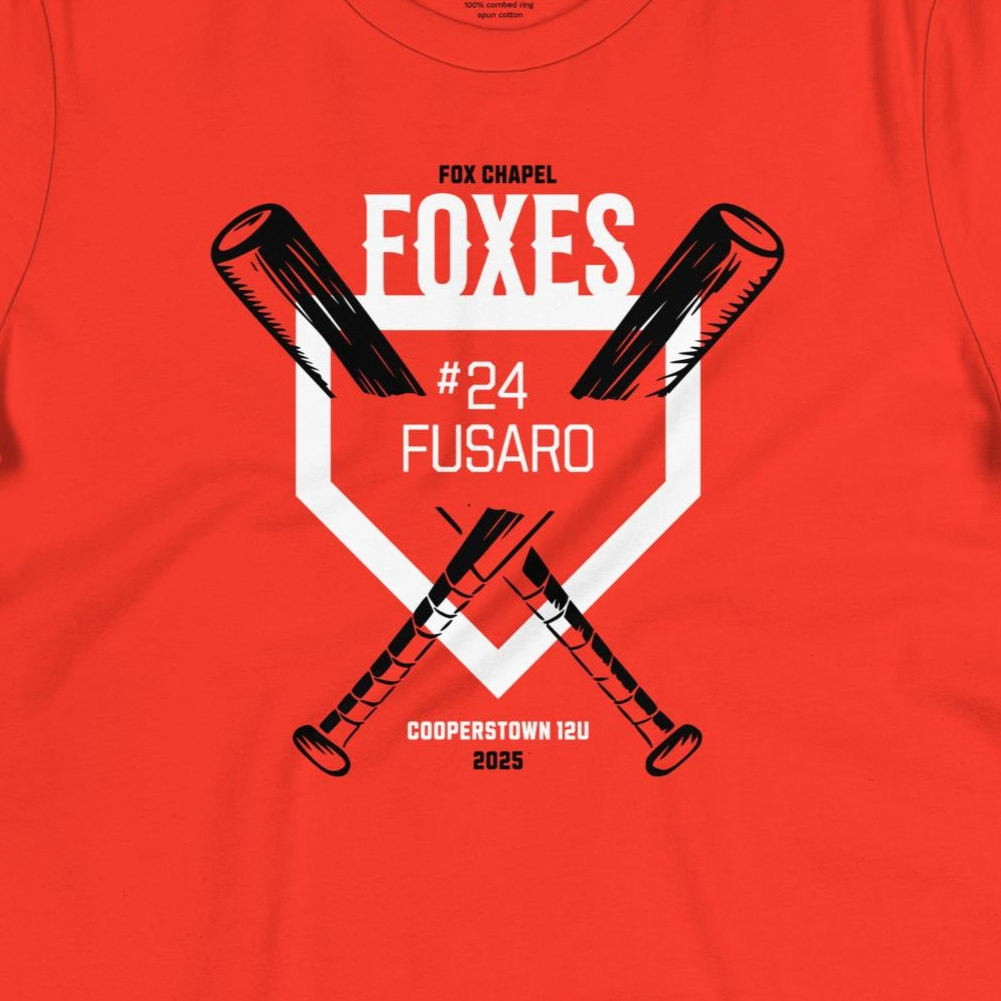 Adult (Ladies' Cut) T-Shirt for Fusaro #24: 2025 Fox Chapel 12U Cooperstown