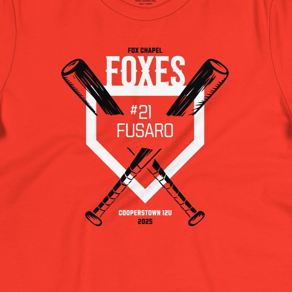 Adult (Ladies' Cut) T-Shirt for Fusaro #21: 2025 Fox Chapel 12U Cooperstown
