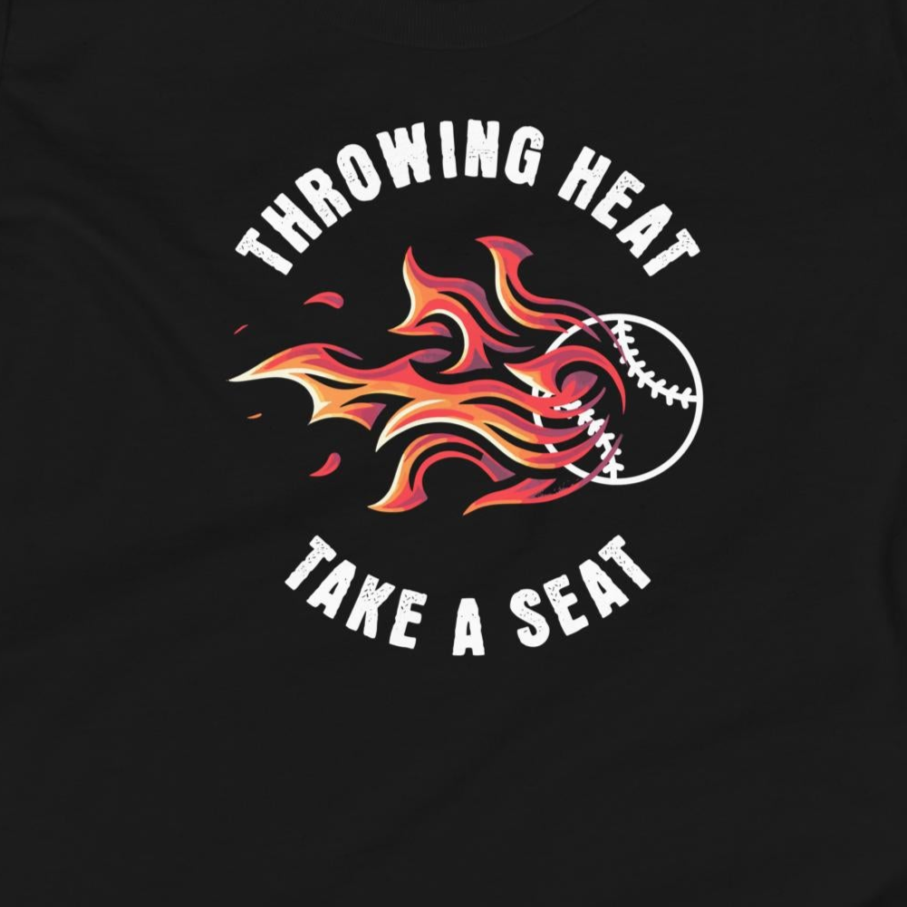 Baseball Youth T-Shirt: Throwing Heat on Dark