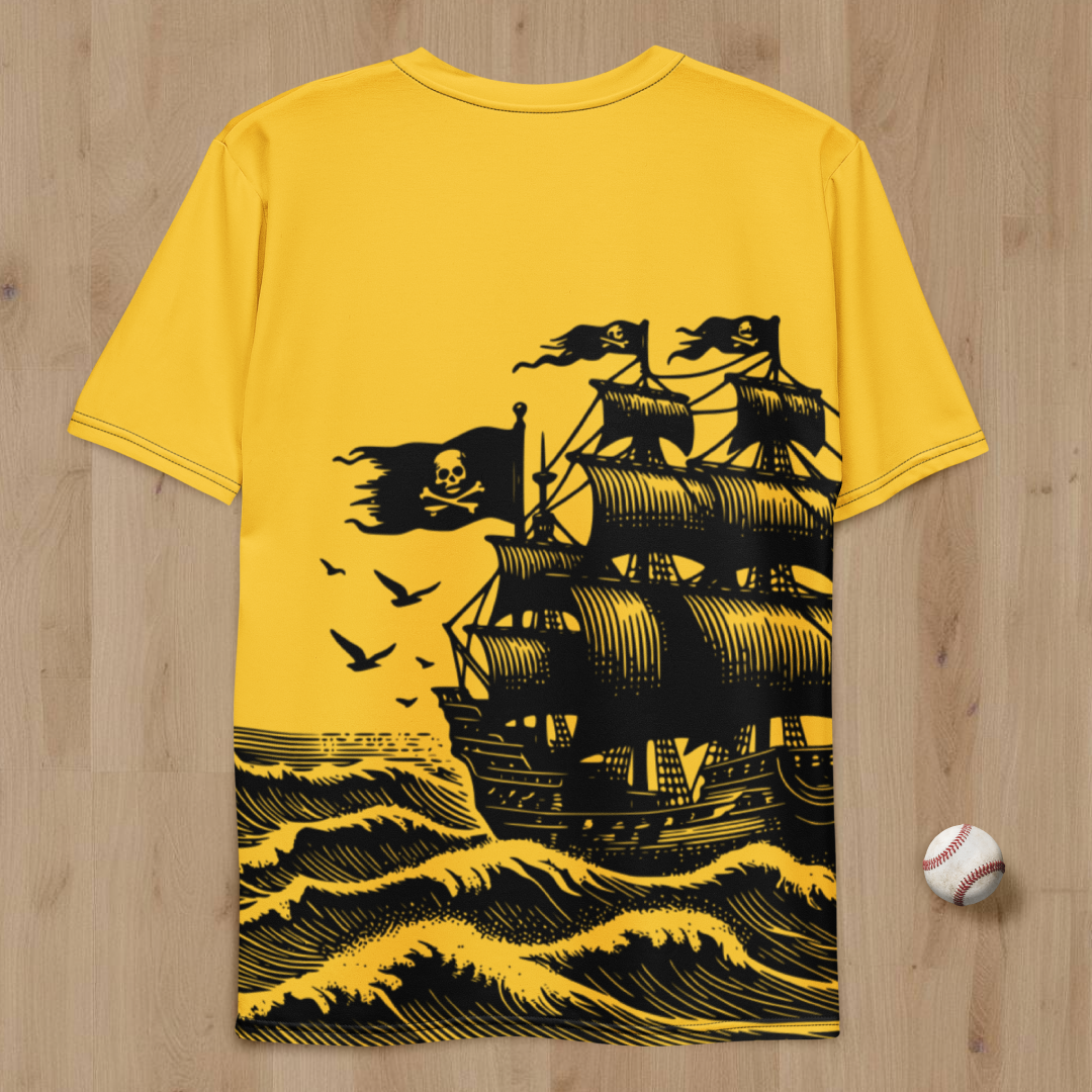 Full Pirate Ship Print on Gold