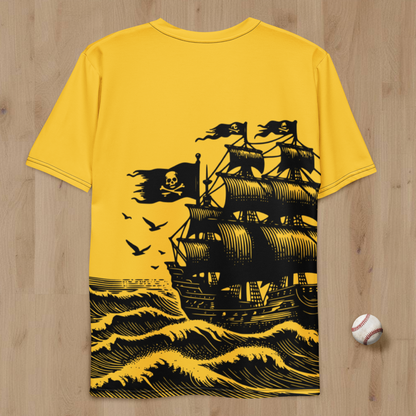 Full Pirate Ship Print on Gold
