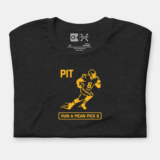 Pittsburgh NFL Fan T-Shirt: Run a Mean Pick 6 Graphic