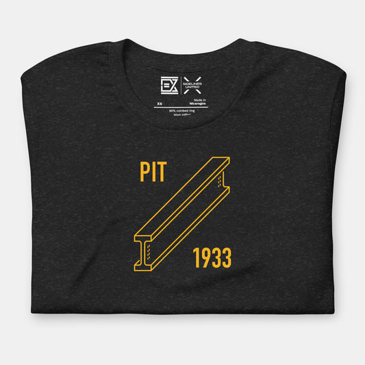 Pittsburgh NFL Fan T-Shirt: Steel Beam 1933 Graphic