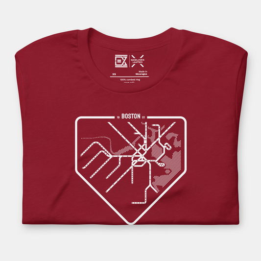 Boston MLB Fan T-Shirt: Map Collection