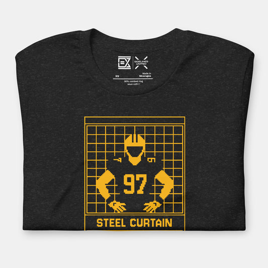 Pittsburgh NFL Fan T-Shirt: Steel Curtain 8-Bit Graphic