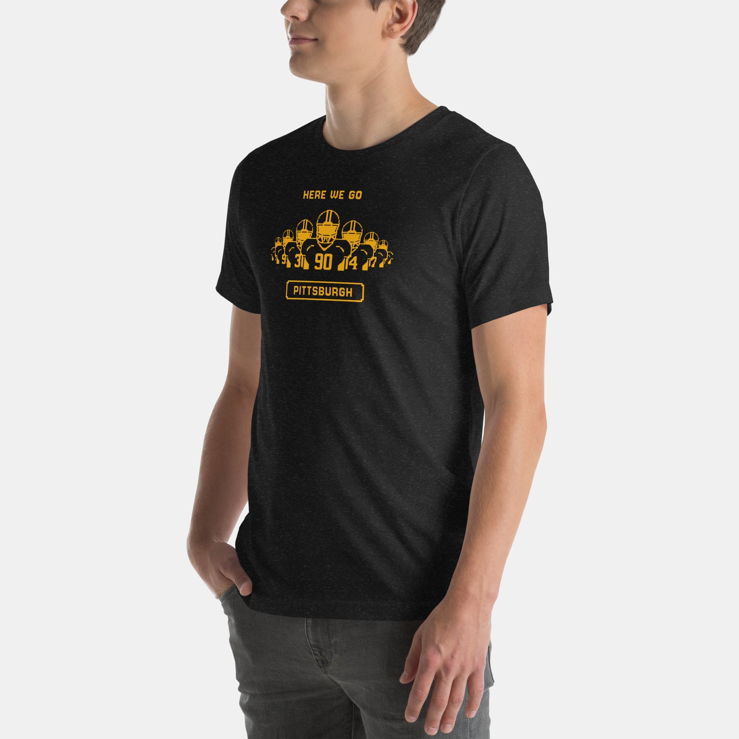 Pittsburgh NFL Fan T-Shirt: Here We Go 8-Bit Graphic