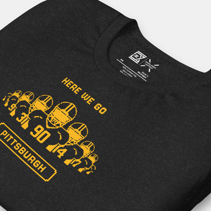 Pittsburgh NFL Fan T-Shirt: Here We Go 8-Bit Graphic