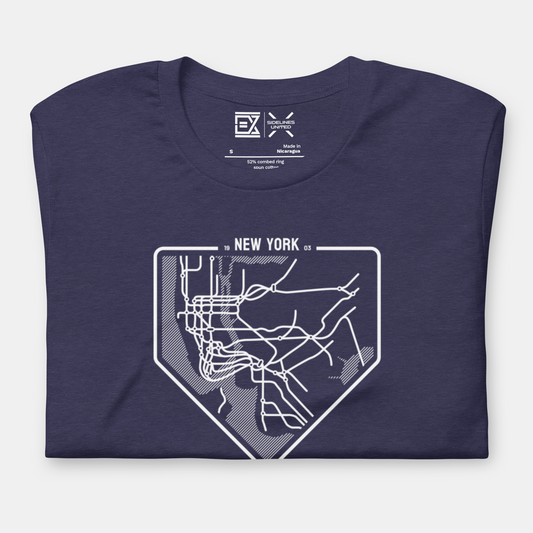 NYC MLB Fan T-Shirt: Map Collection