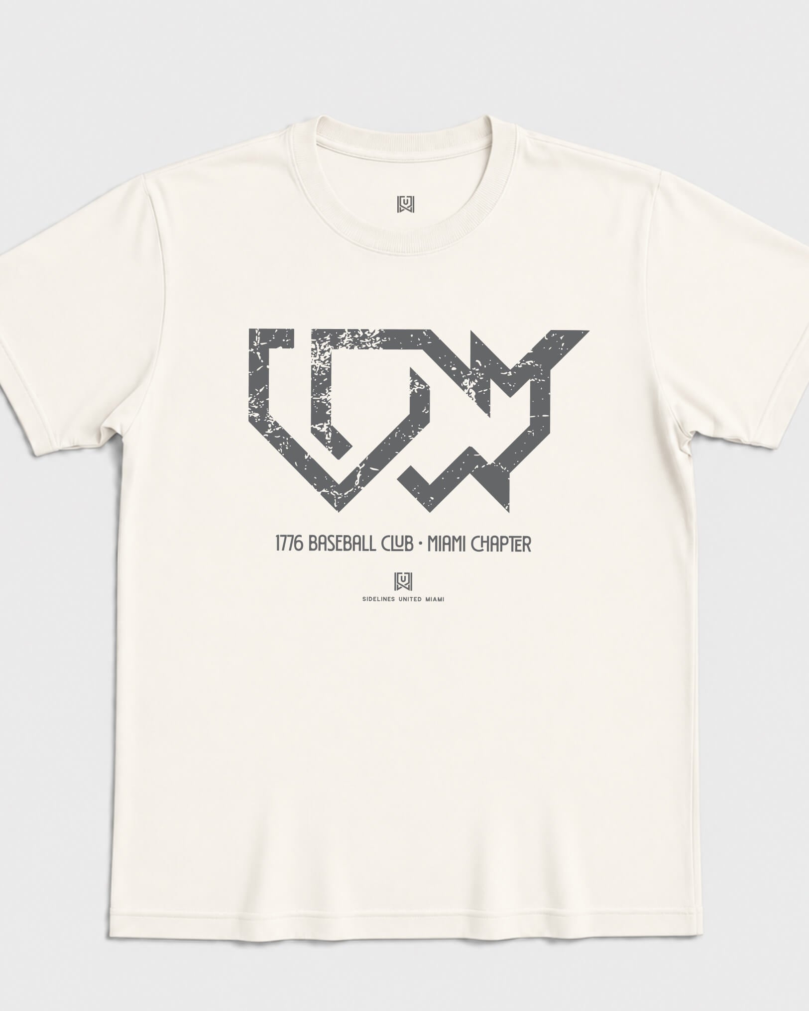 MIA 1776 Baseball Club Tee - Vintage White - Flatlay