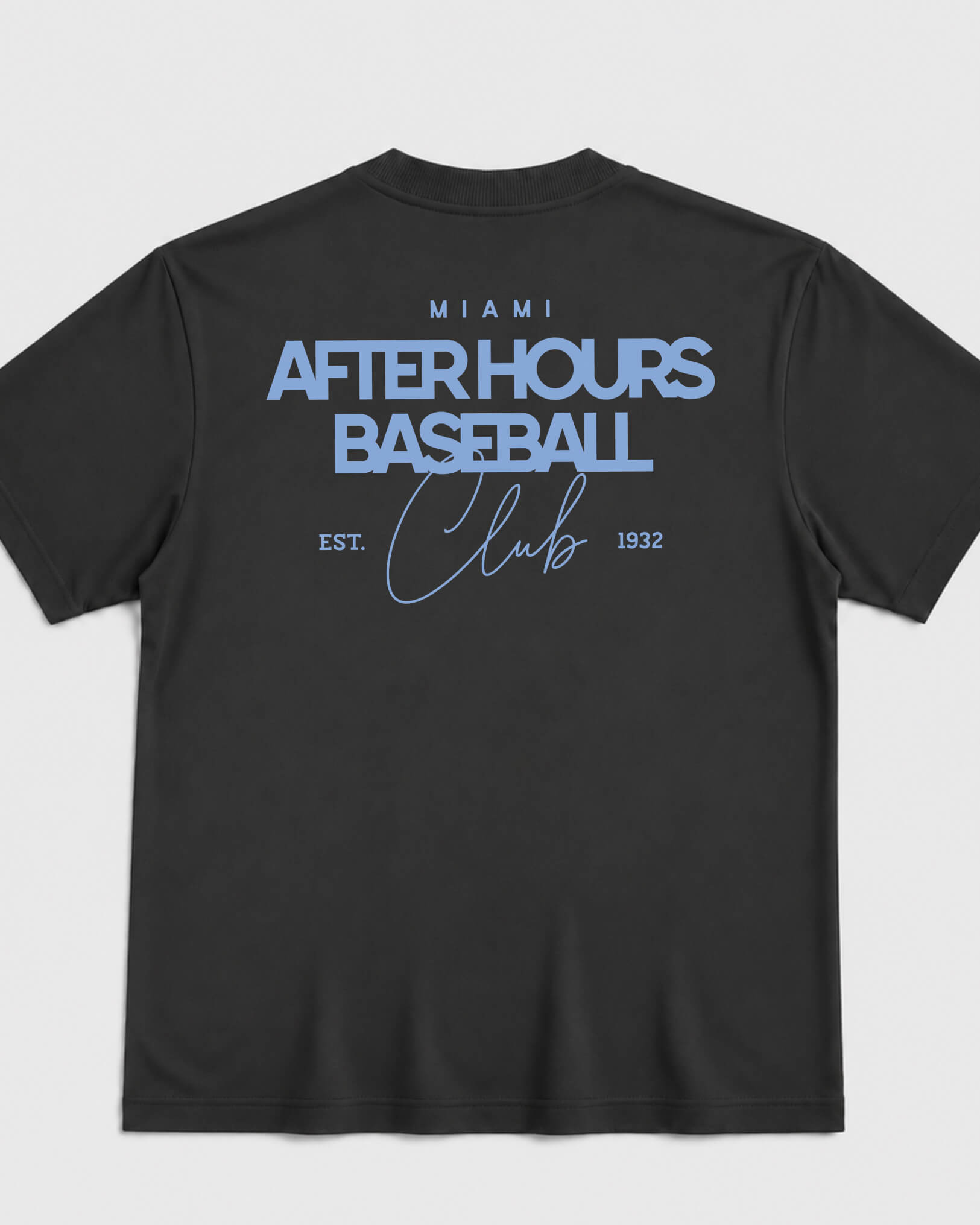 MIA After Hours BSBL Tee - Washed Black / Blue - Flatlay