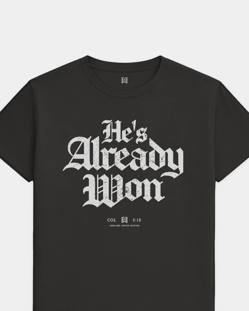 BOS Already Won Tee - Washed Black / White - Flatlay
