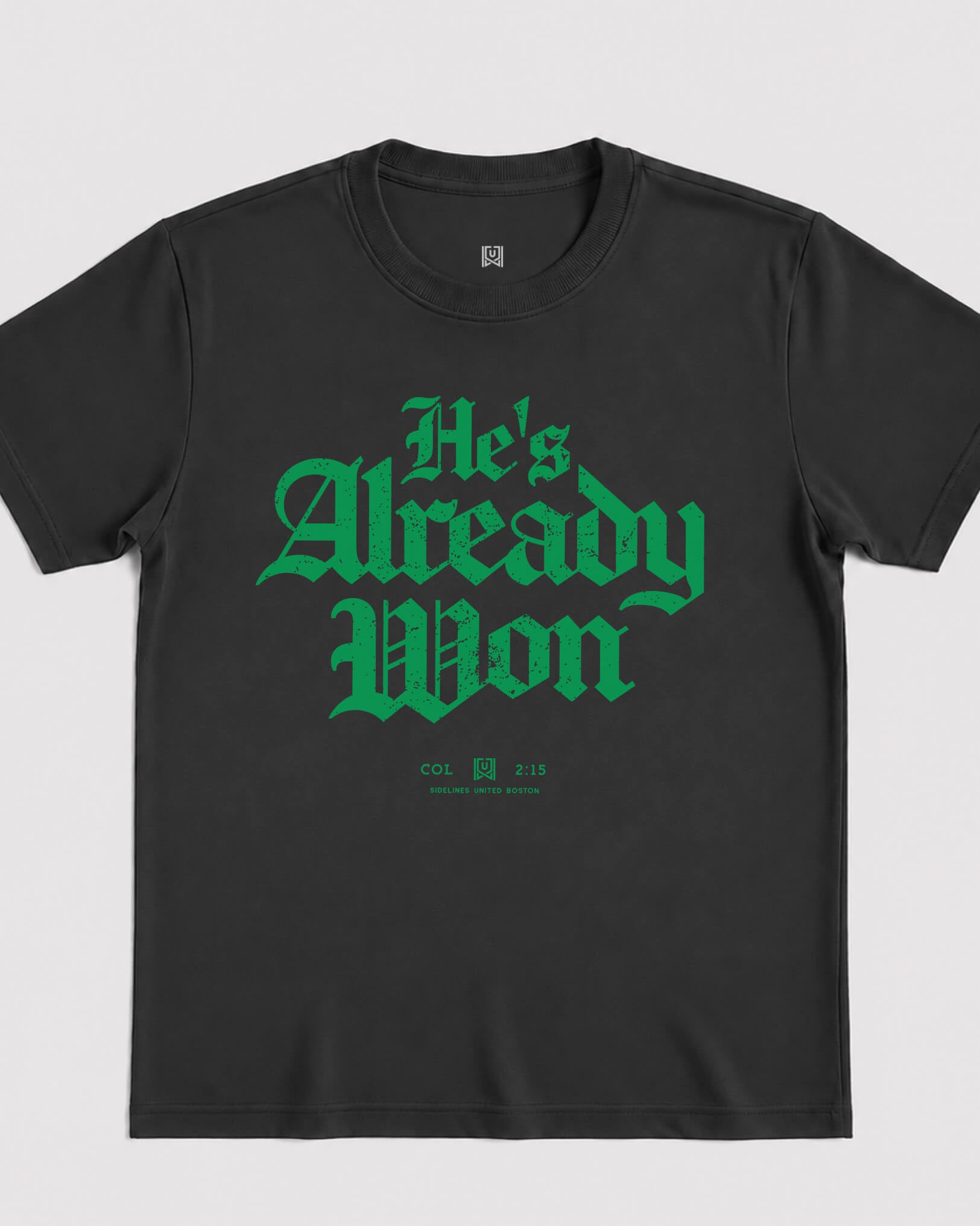 BOS Already Won Tee - Washed Black / Green - Flatlay