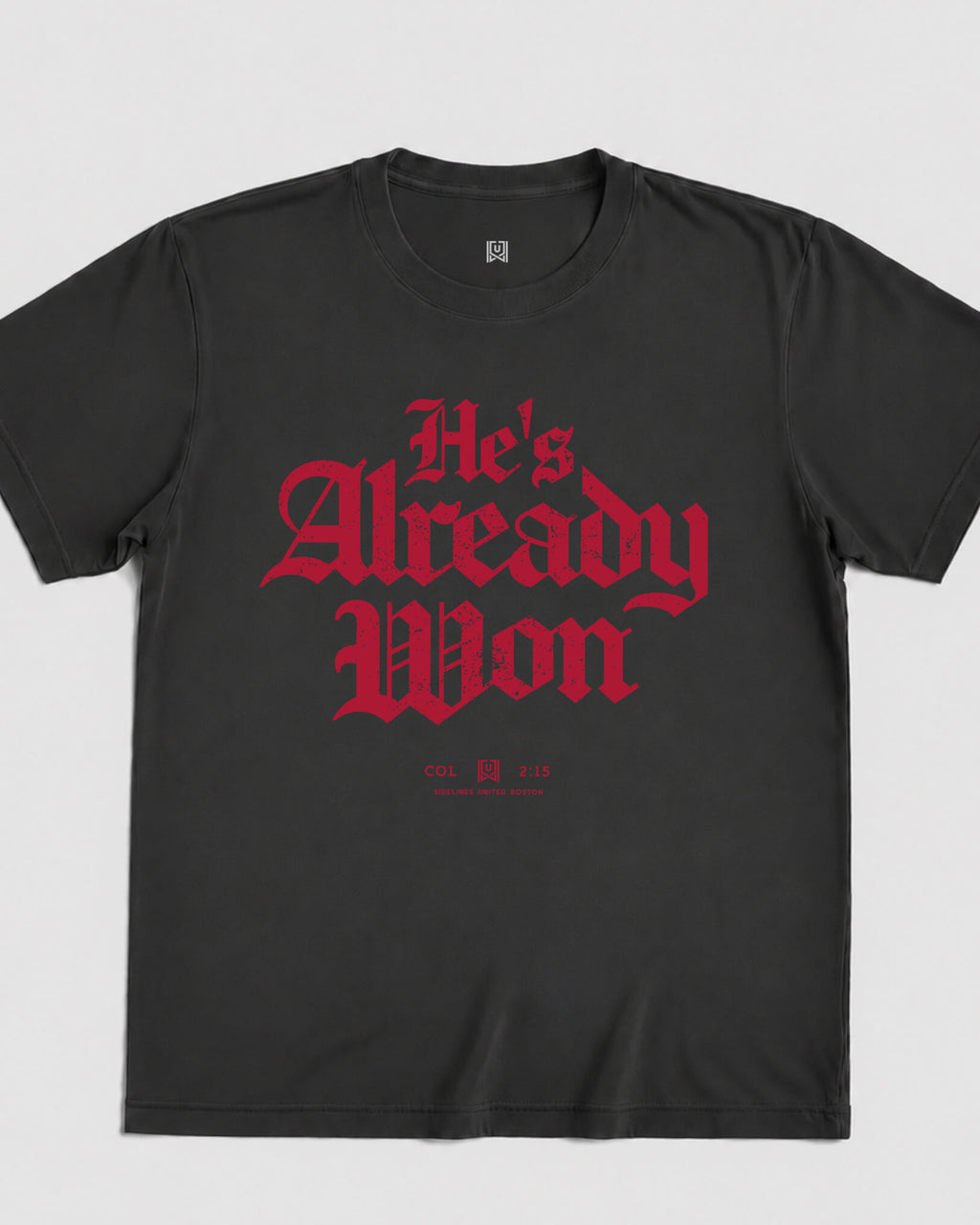 BOS Already Won Tee - Washed Black / Red - Flatlay