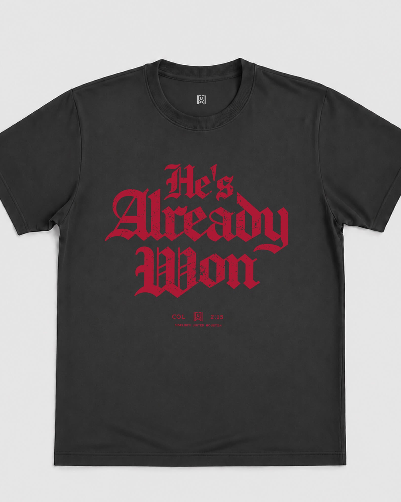 HOU Already Won Tee - Washed Black / Red - Flatlay