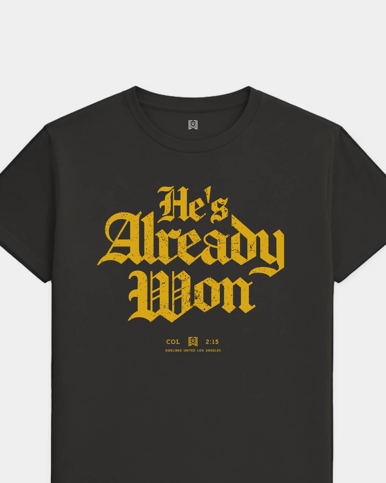 LA Already Won Tee - Washed Black / Gold - Flatlay