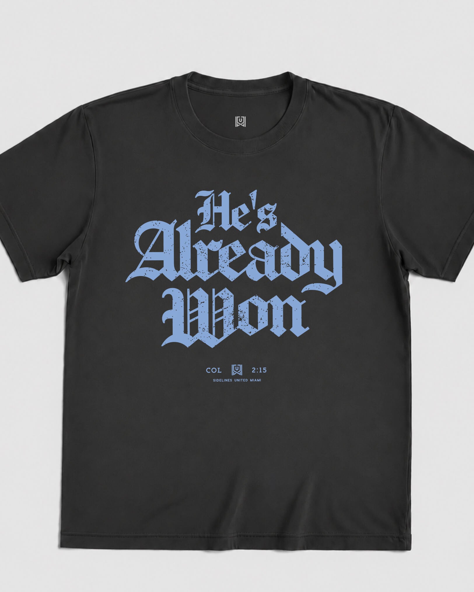 MIA Already Won Tee - Washed Black / Blue - Flatlay