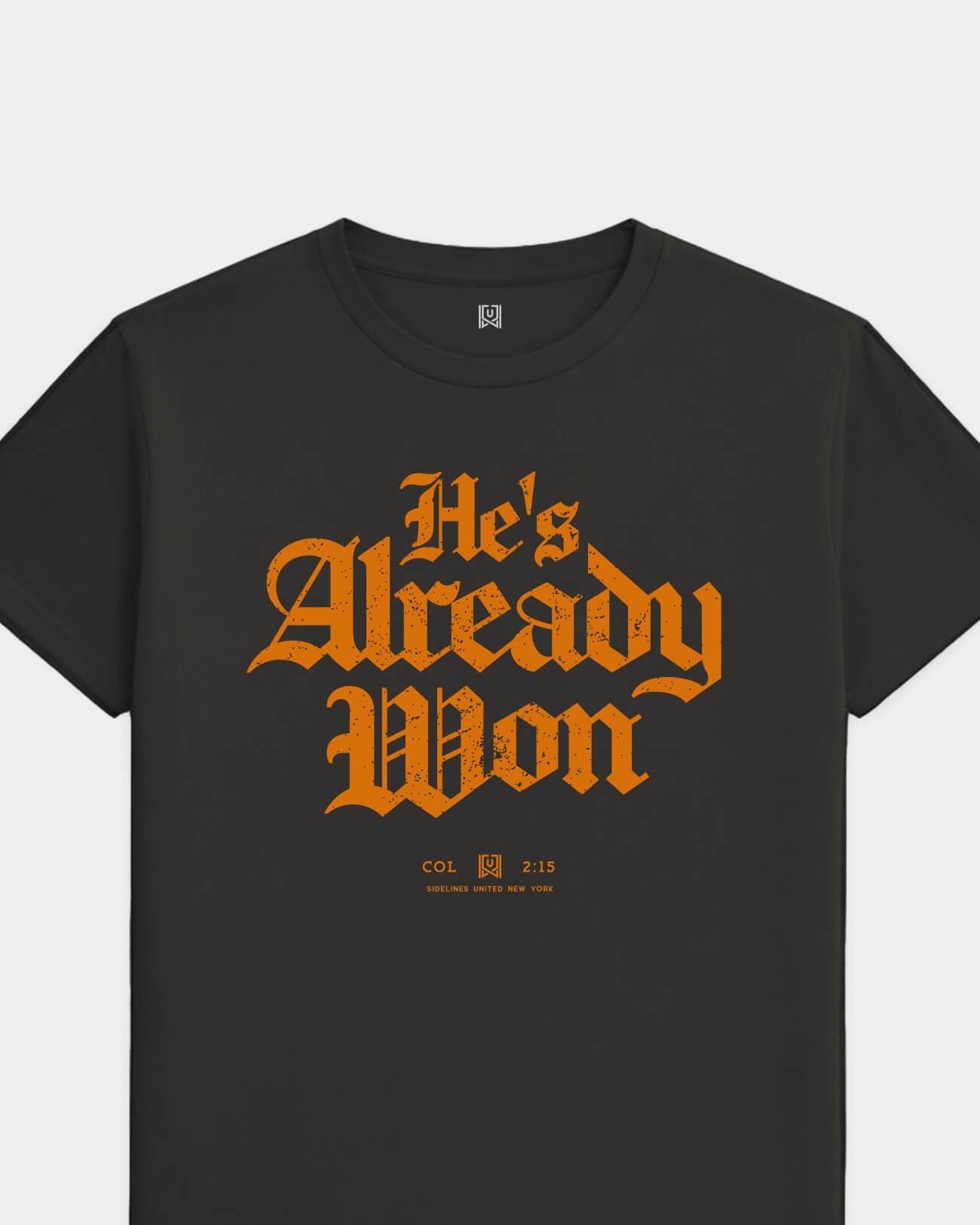 NY Already Won Tee - Washed Black / Orange - Flatlay