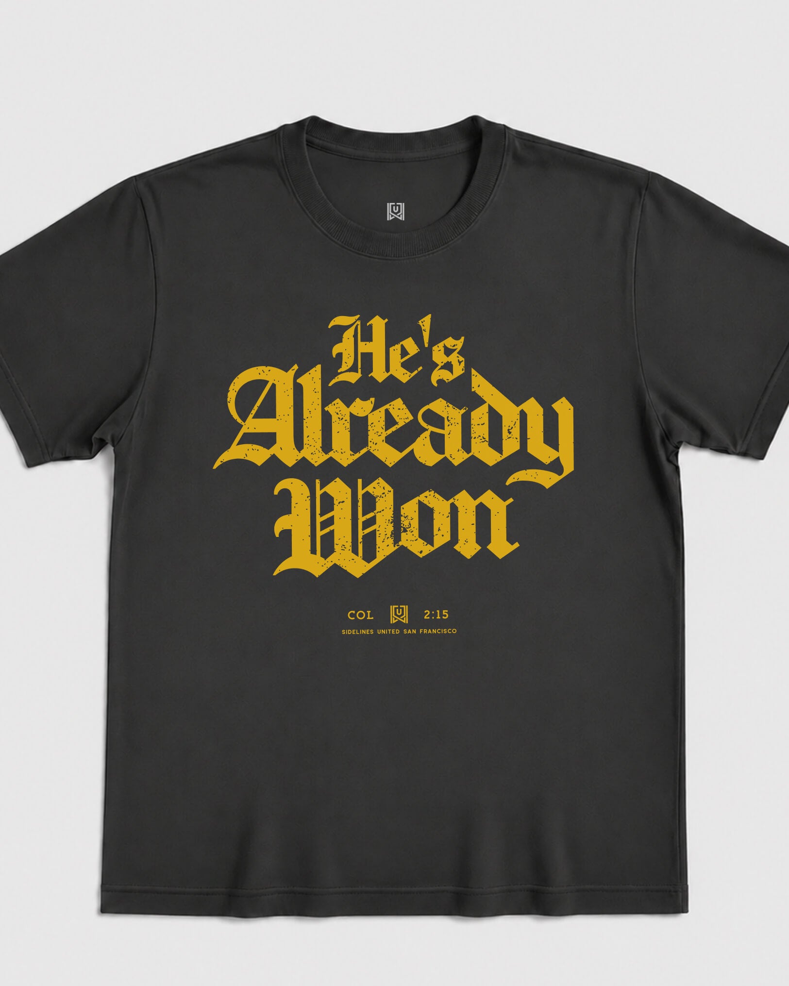 SF Already Won Tee - Washed Black / Gold - Flatlay