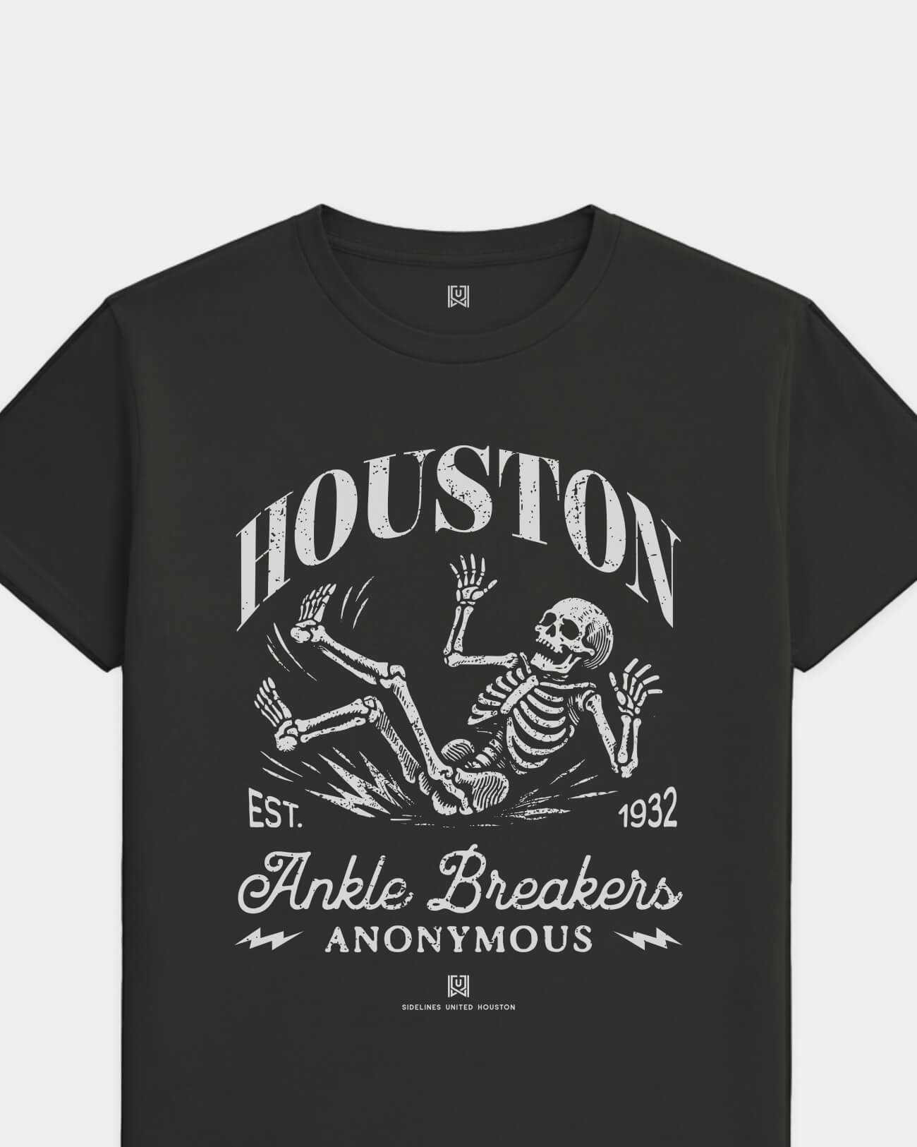 HOU Ankle Breakers Tee - Washed Black / White - Flatlay