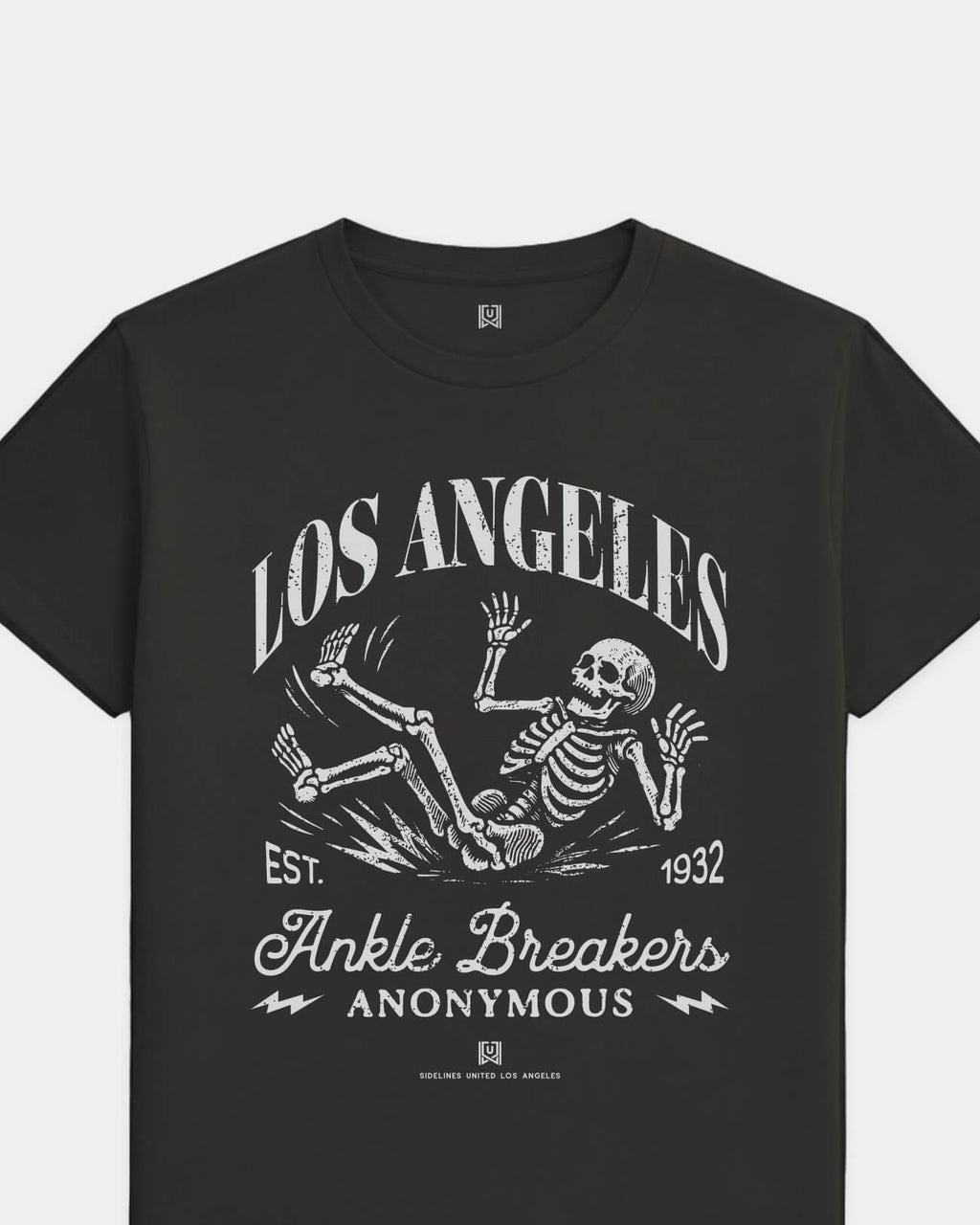 LA Ankle Breakers Tee - Washed Black / White - Flatlay