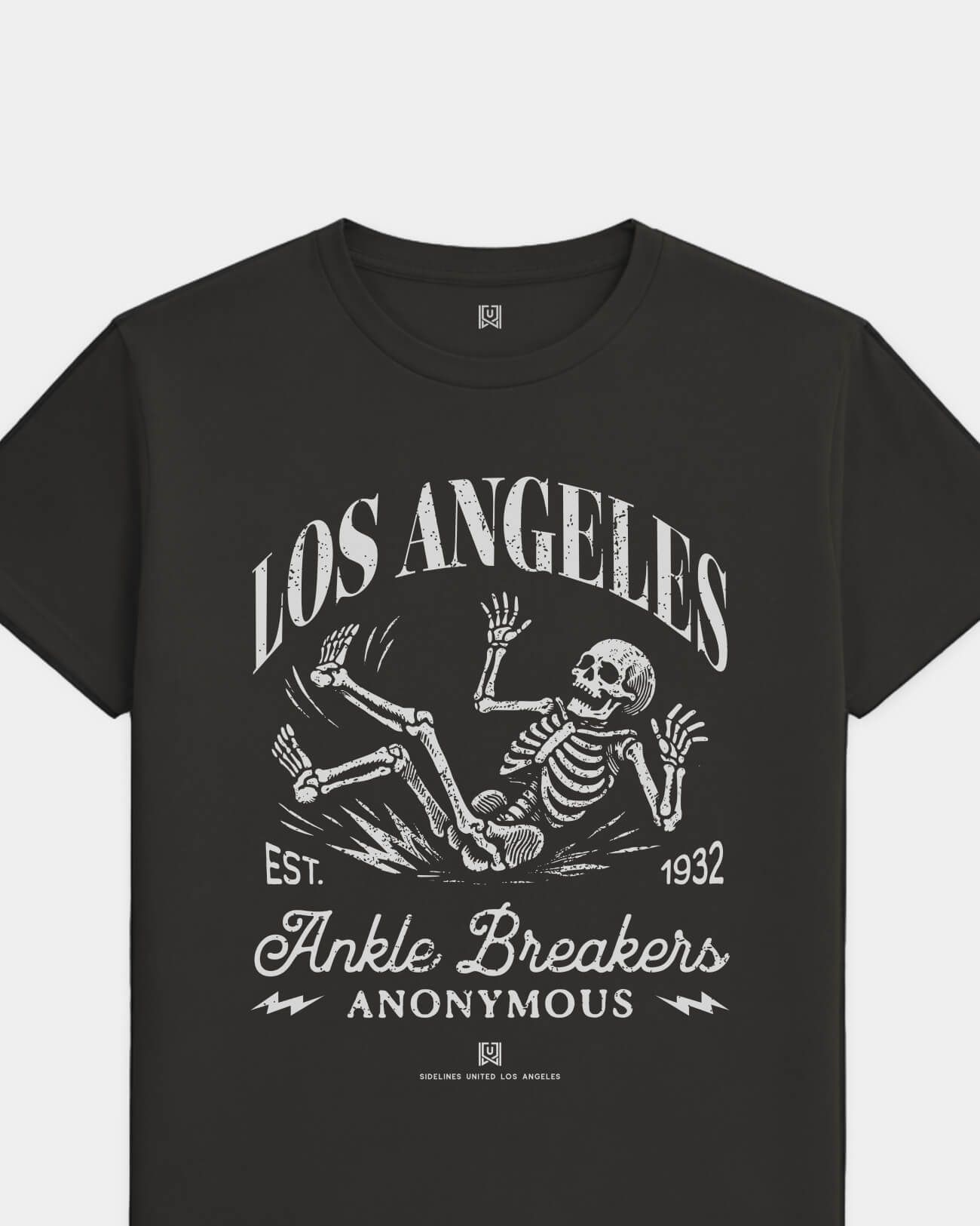 LA Ankle Breakers Tee - Washed Black / White - Flatlay
