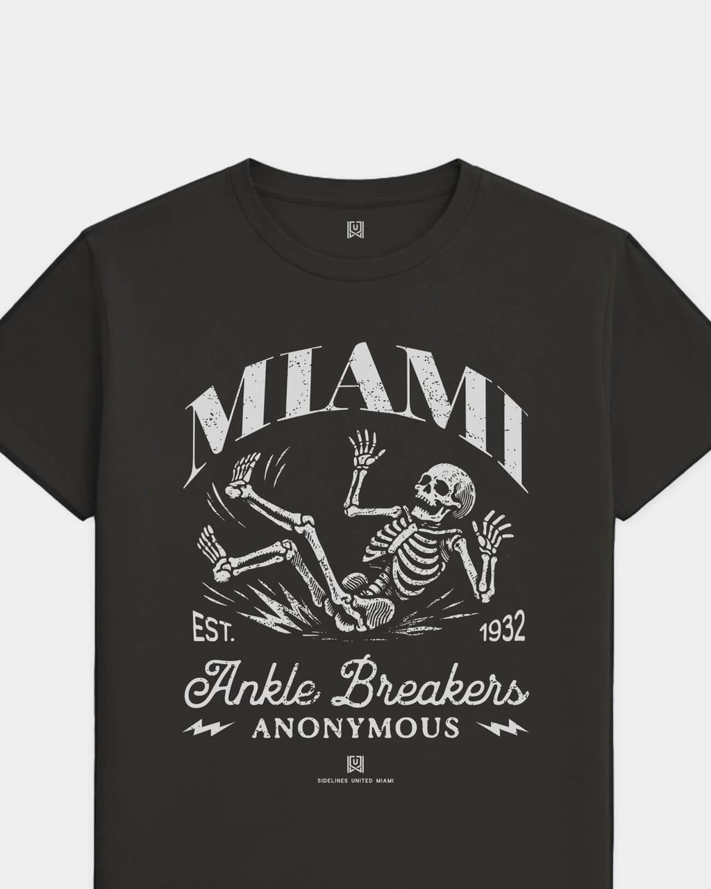 MIA Ankle Breakers Tee - Washed Black / White - Flatlay