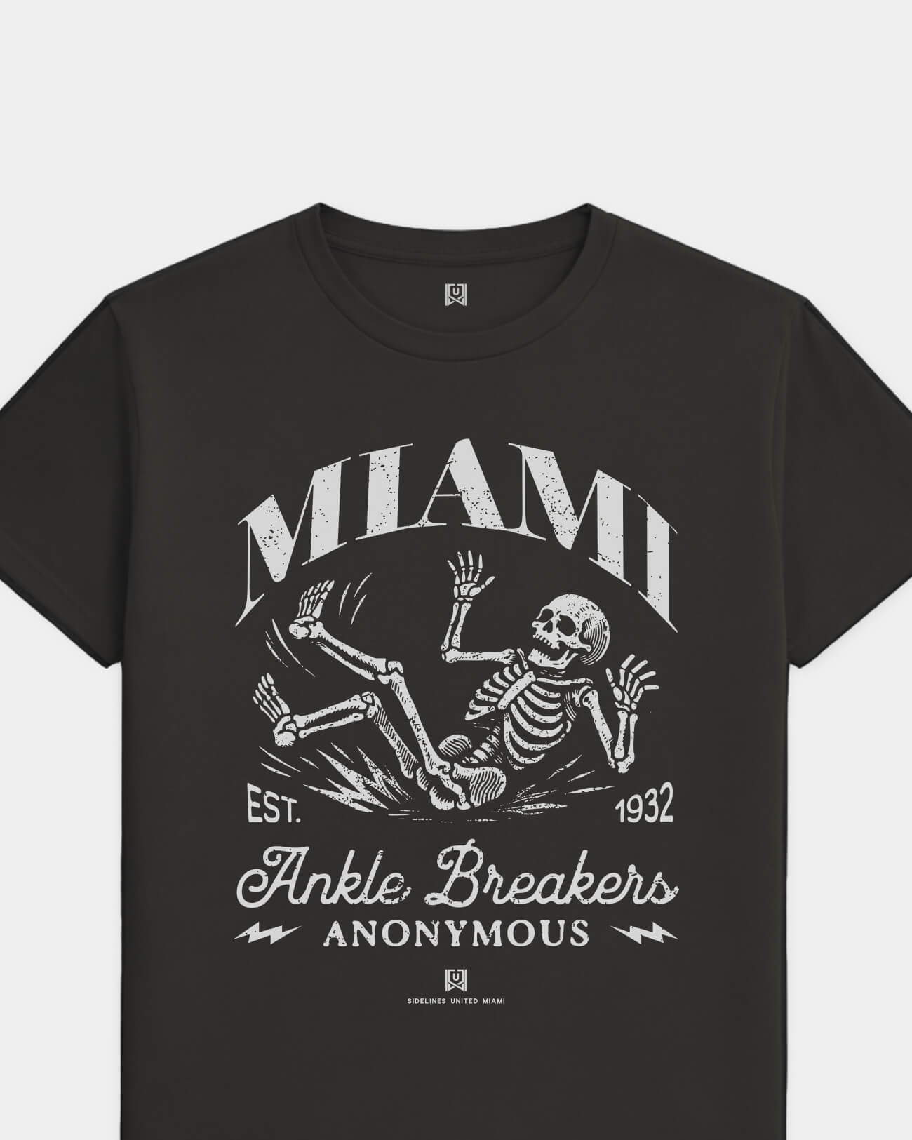 MIA Ankle Breakers Tee - Washed Black / White - Flatlay
