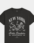 NY Ankle Breakers Tee - Washed Black / White - Flatlay