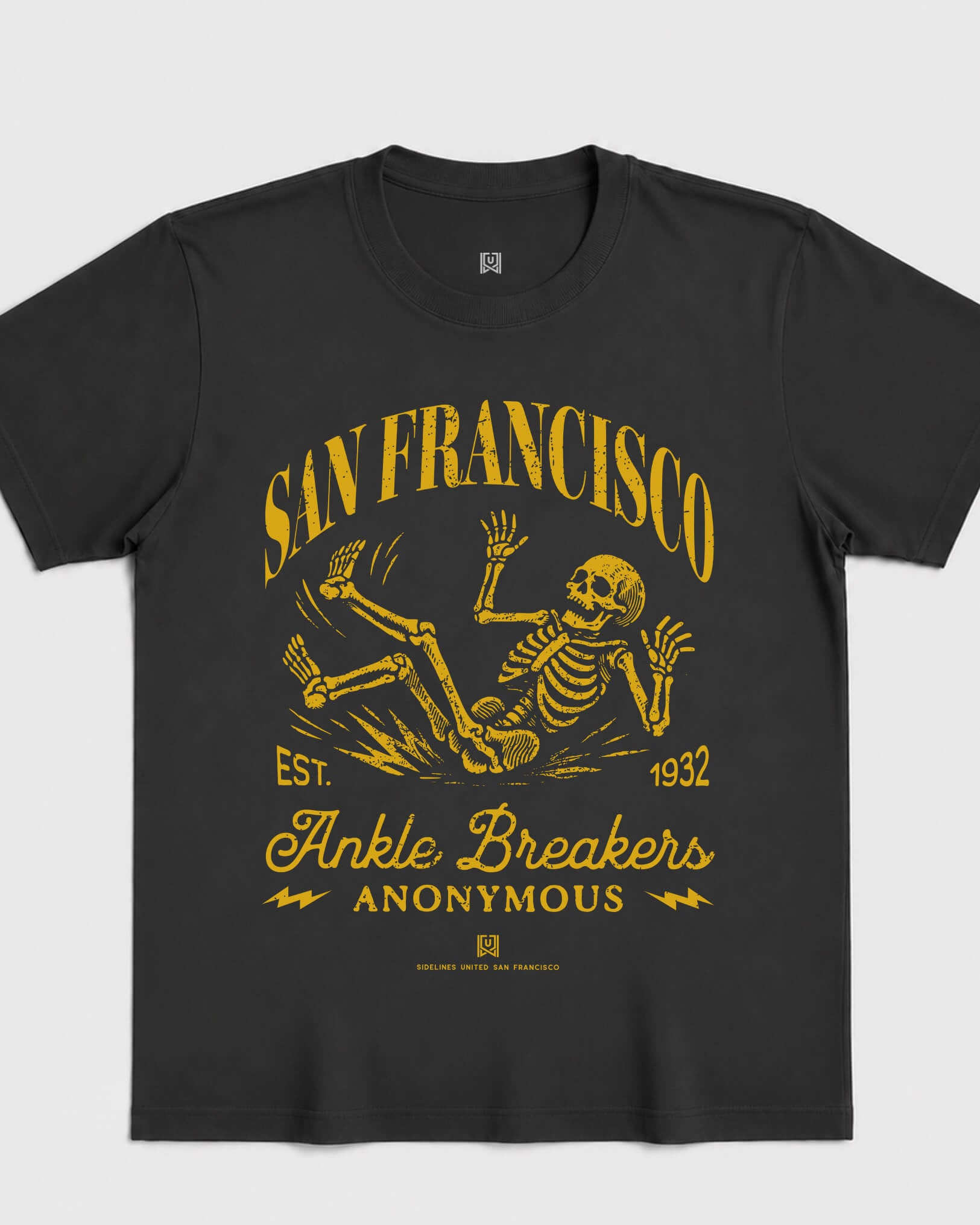 SF Ankle Breakers Tee - Washed Black / Gold - Flatlay