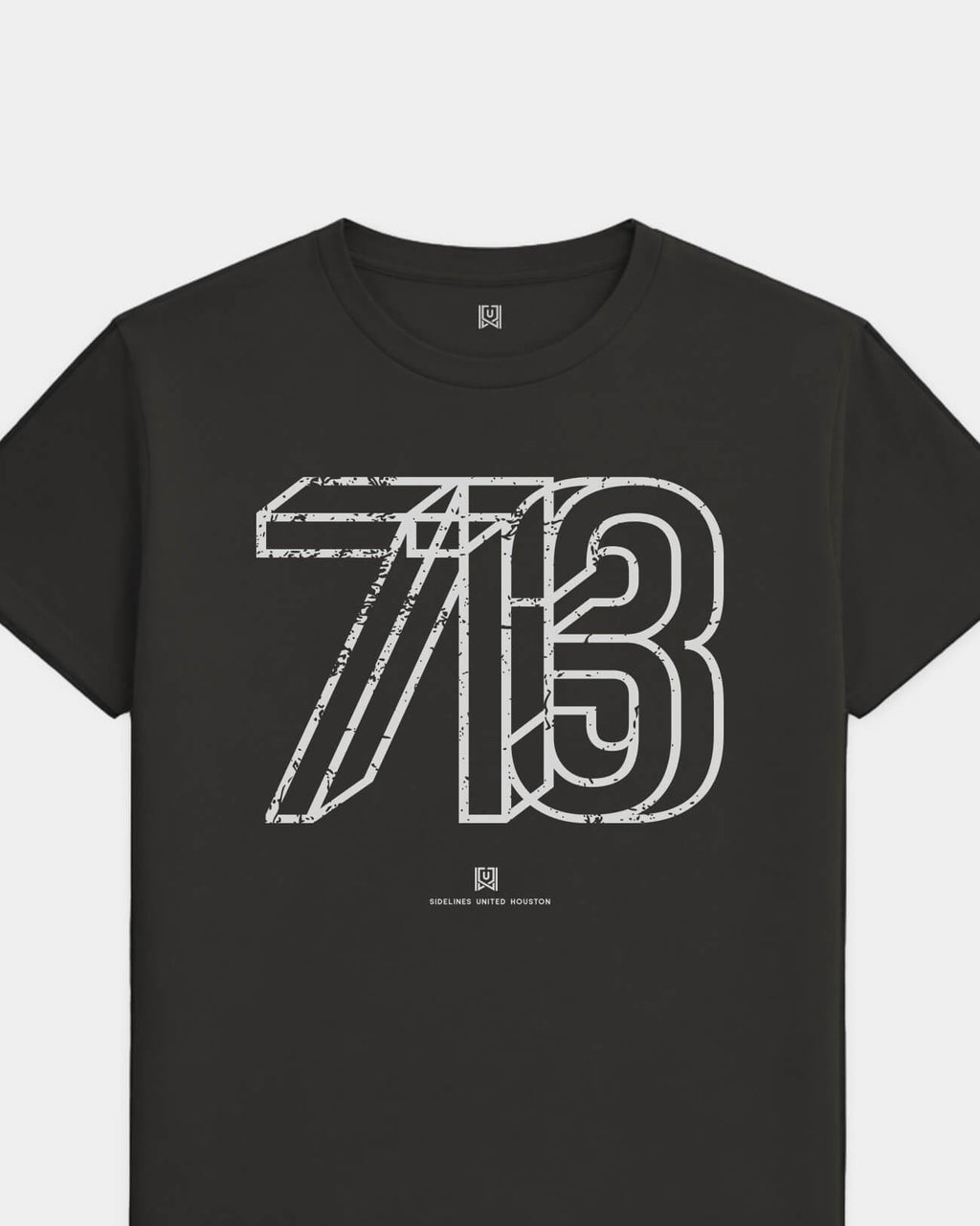 HOU Area Tee - Washed Black / White - Flatlay