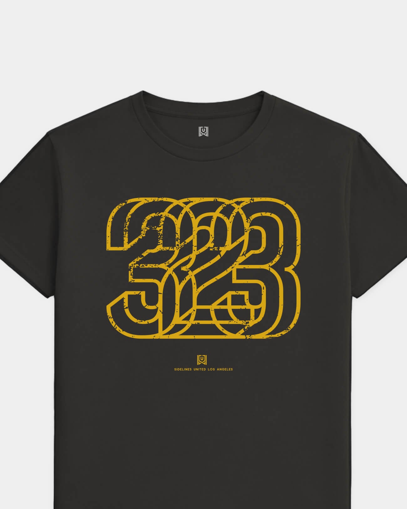 LA Area Tee - Washed Black / Gold - Flatlay