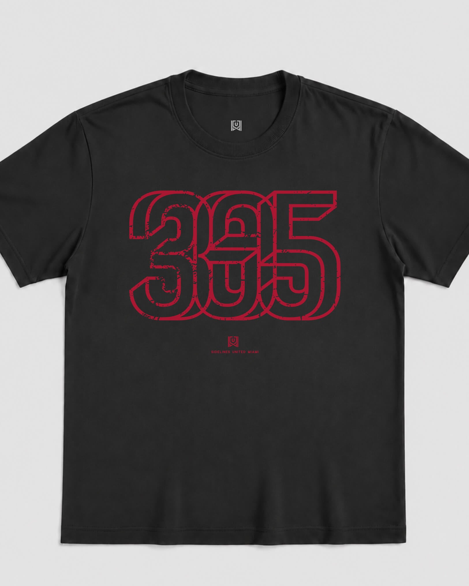 MIA Area Tee - Washed Black / Red - Flatlay