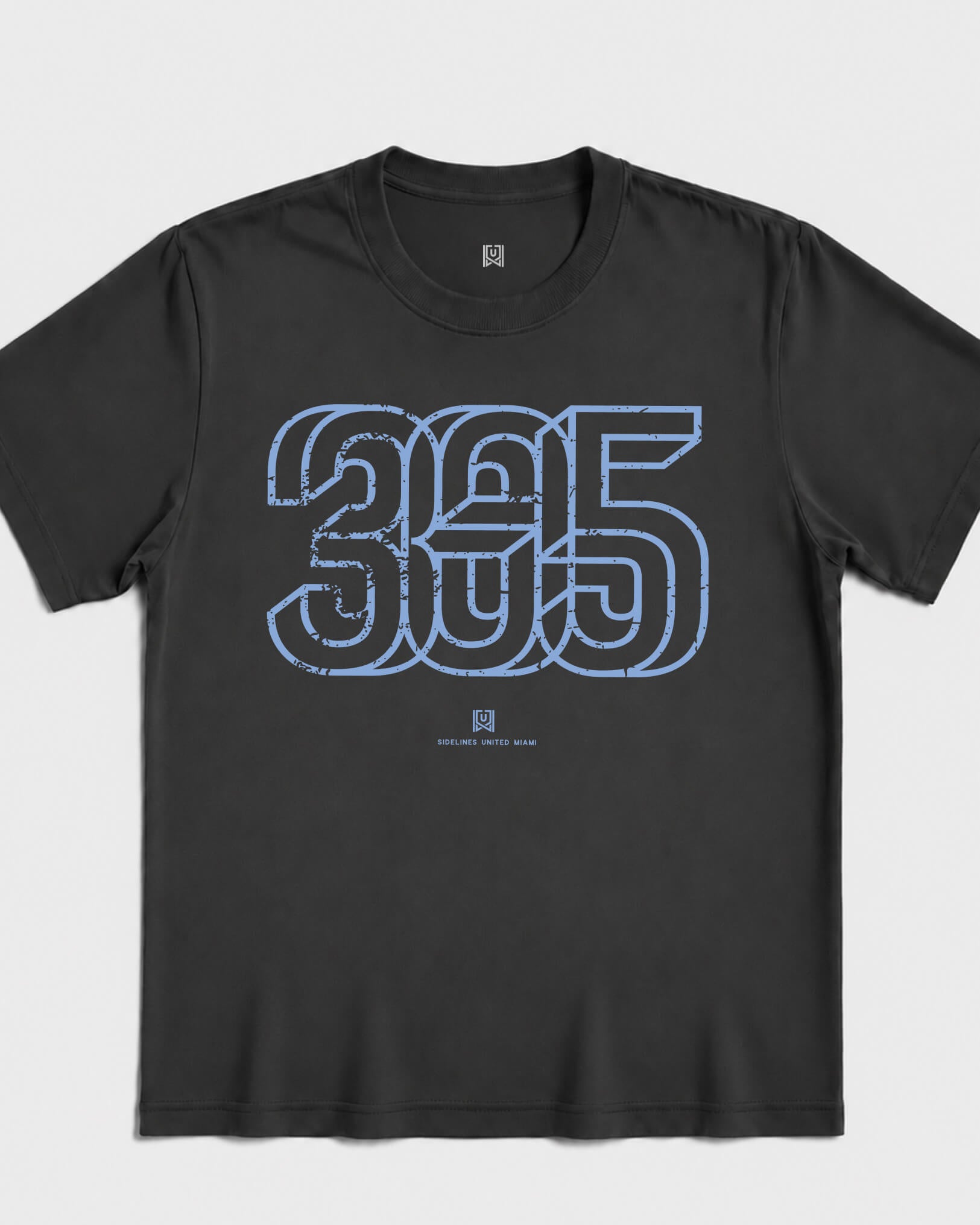 MIA Area Tee - Washed Black / Blue - Flatlay