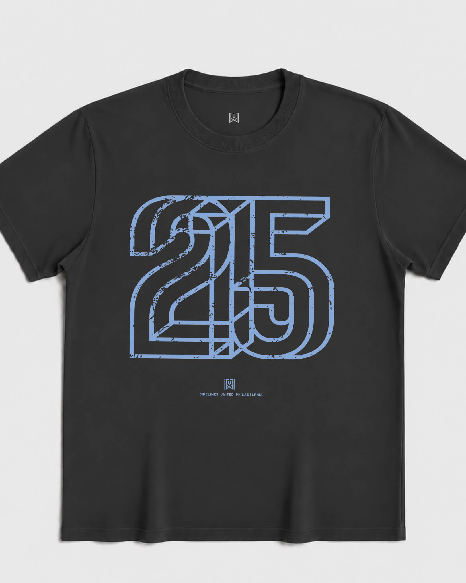 Philly Area Tee - Washed Black / Blue - Flatlay