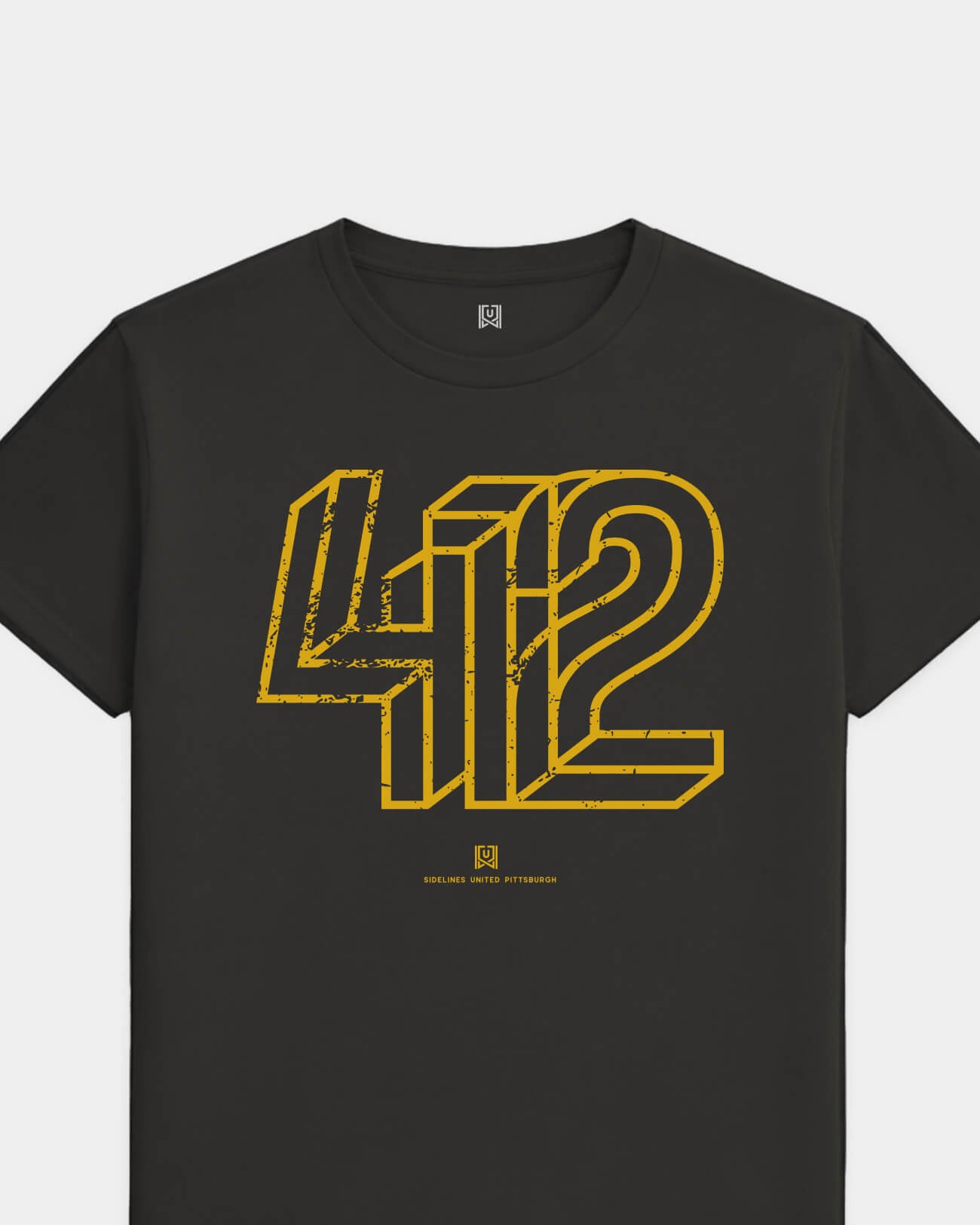PGH Area Tee - Washed Black / Gold - Flatlay