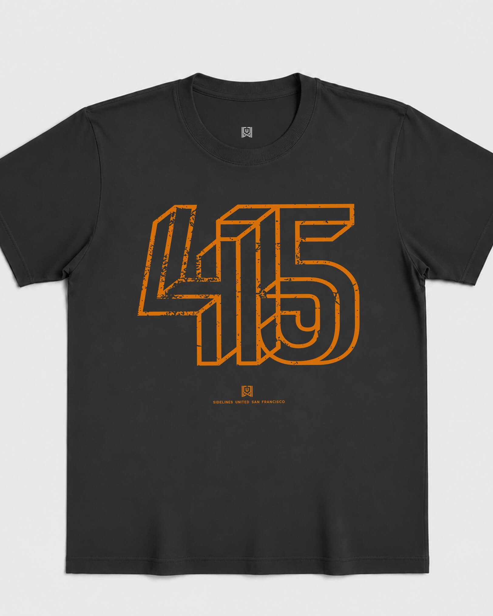 SF Area Tee - Washed Black / Orange - Flatlay