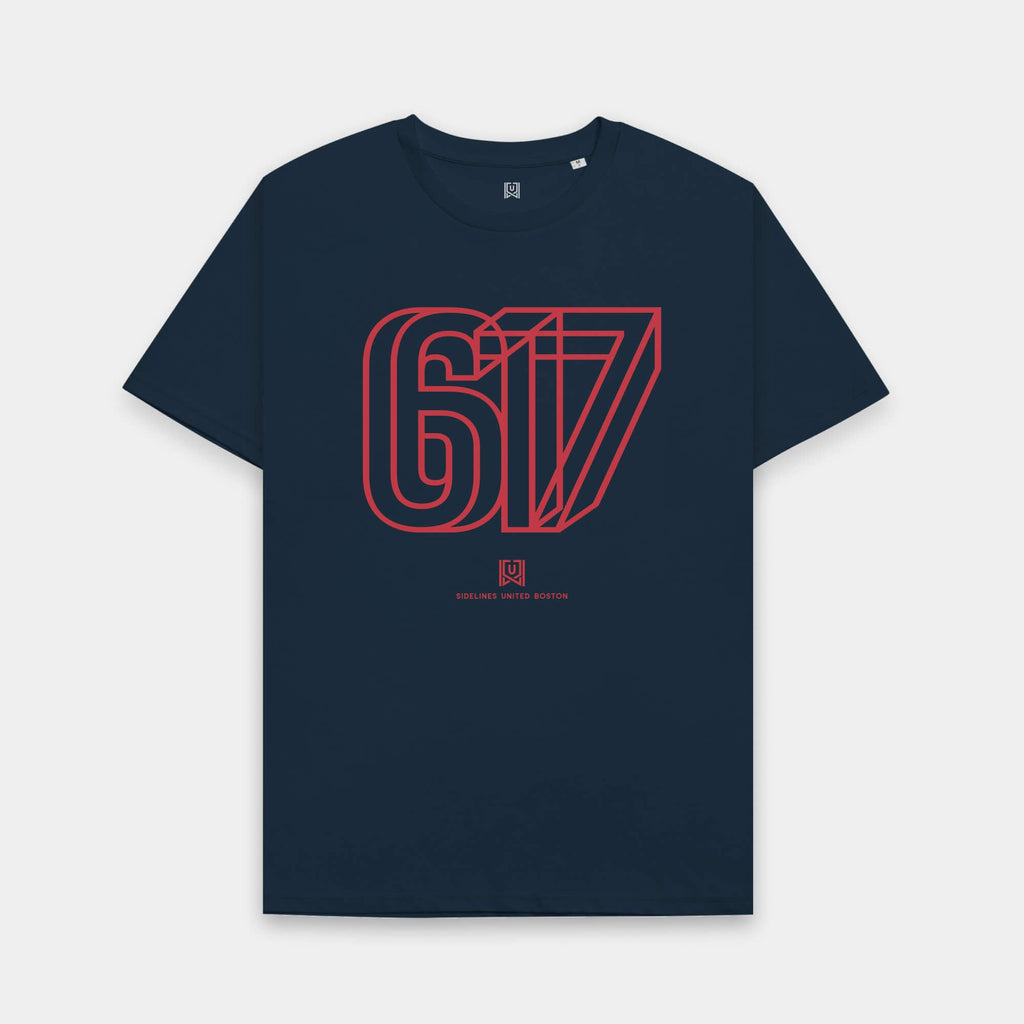 BOS Area Code Navy Tee