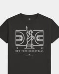 NY Ballin Tee - Washed Black / White - Flatlay