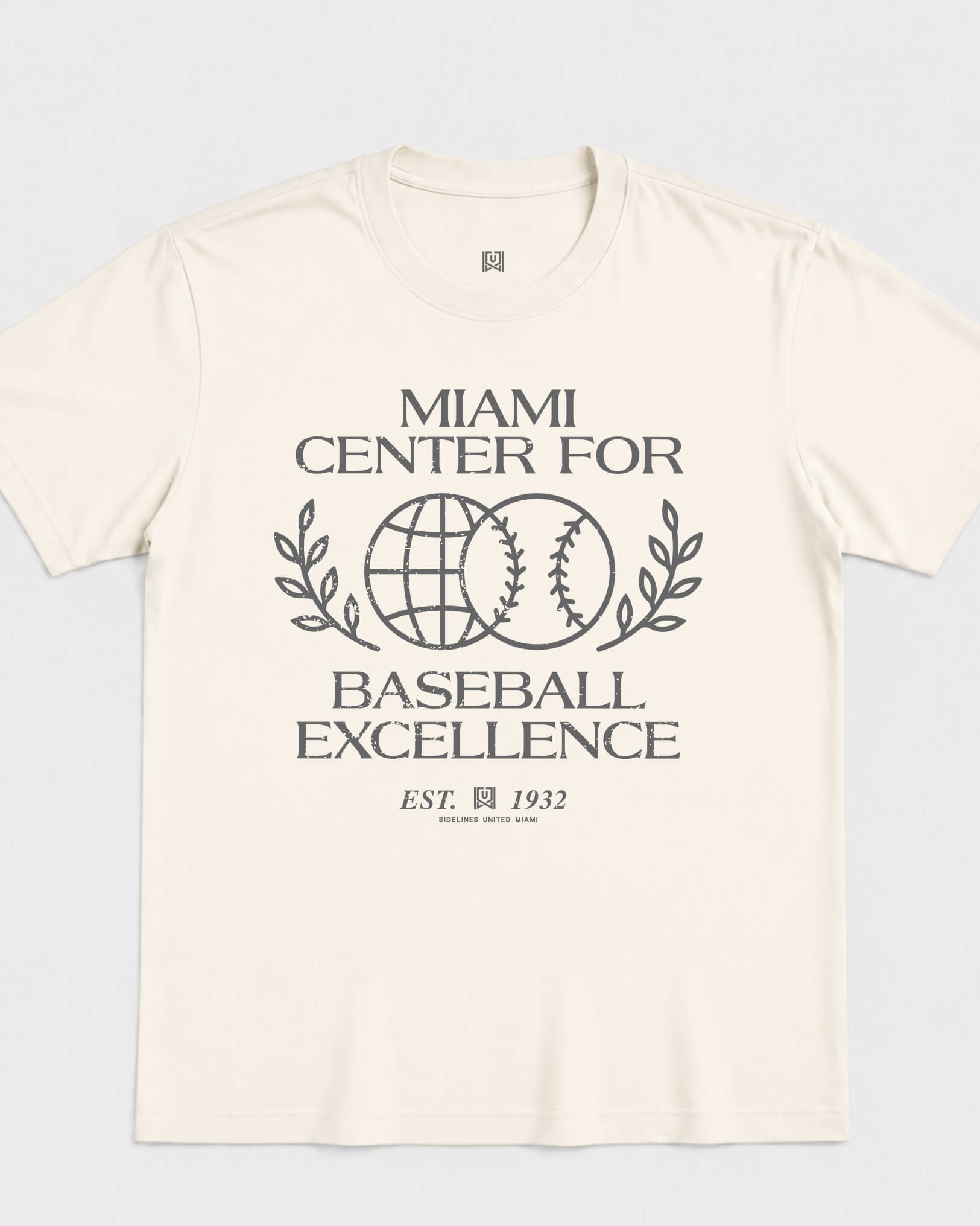 MIA Baseball Excellence Tee - Vintage White - Flatlay