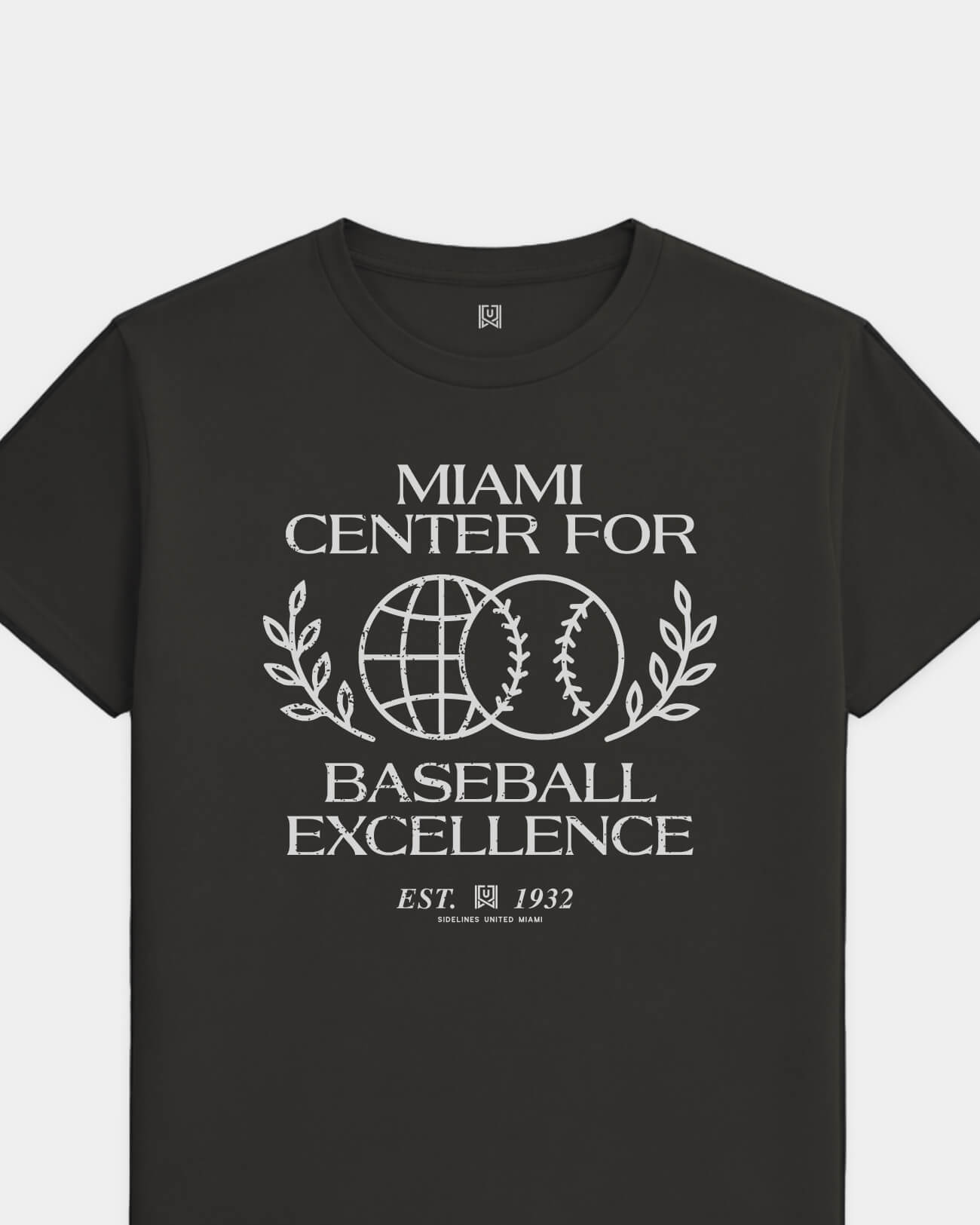 MIA Baseball Excellence Tee - Washed Black / White - Flatlay