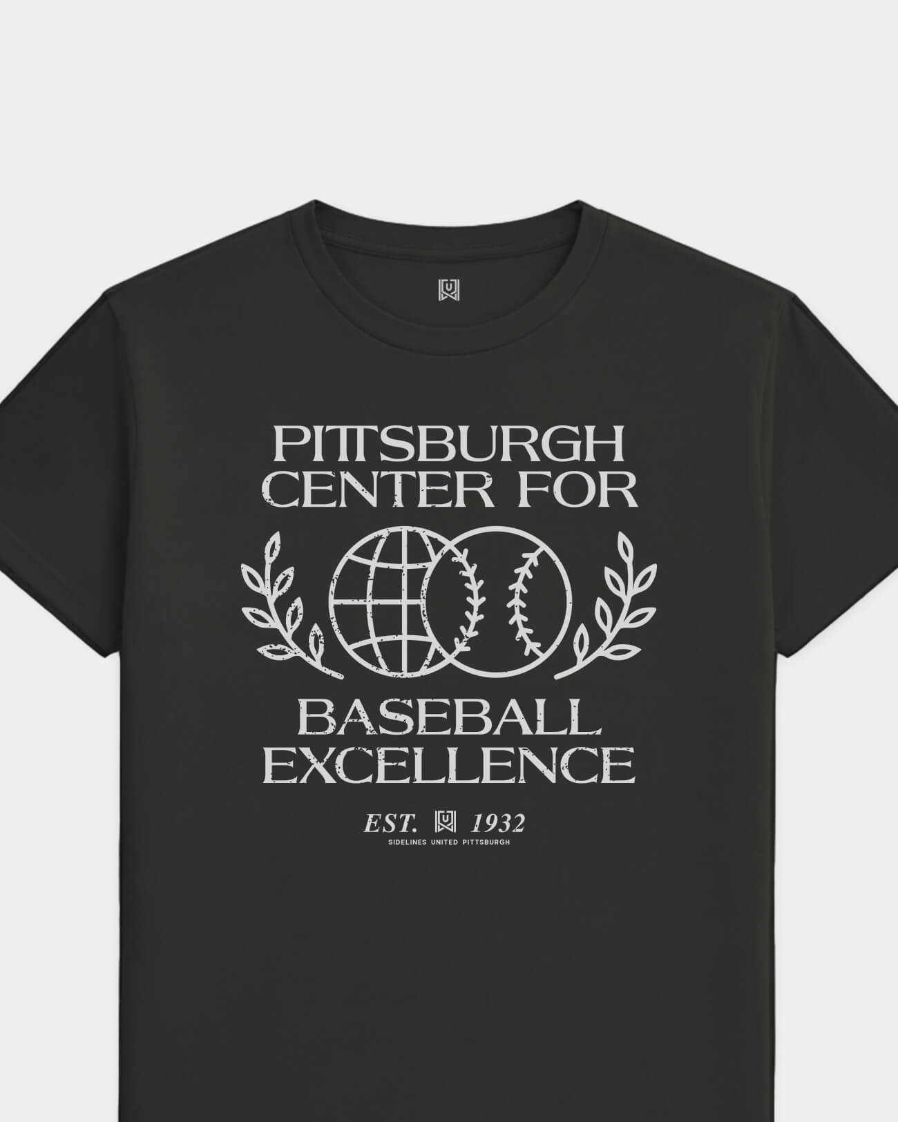 PGH Baseball Excellence Tee - Washed Black / White - Flatlay