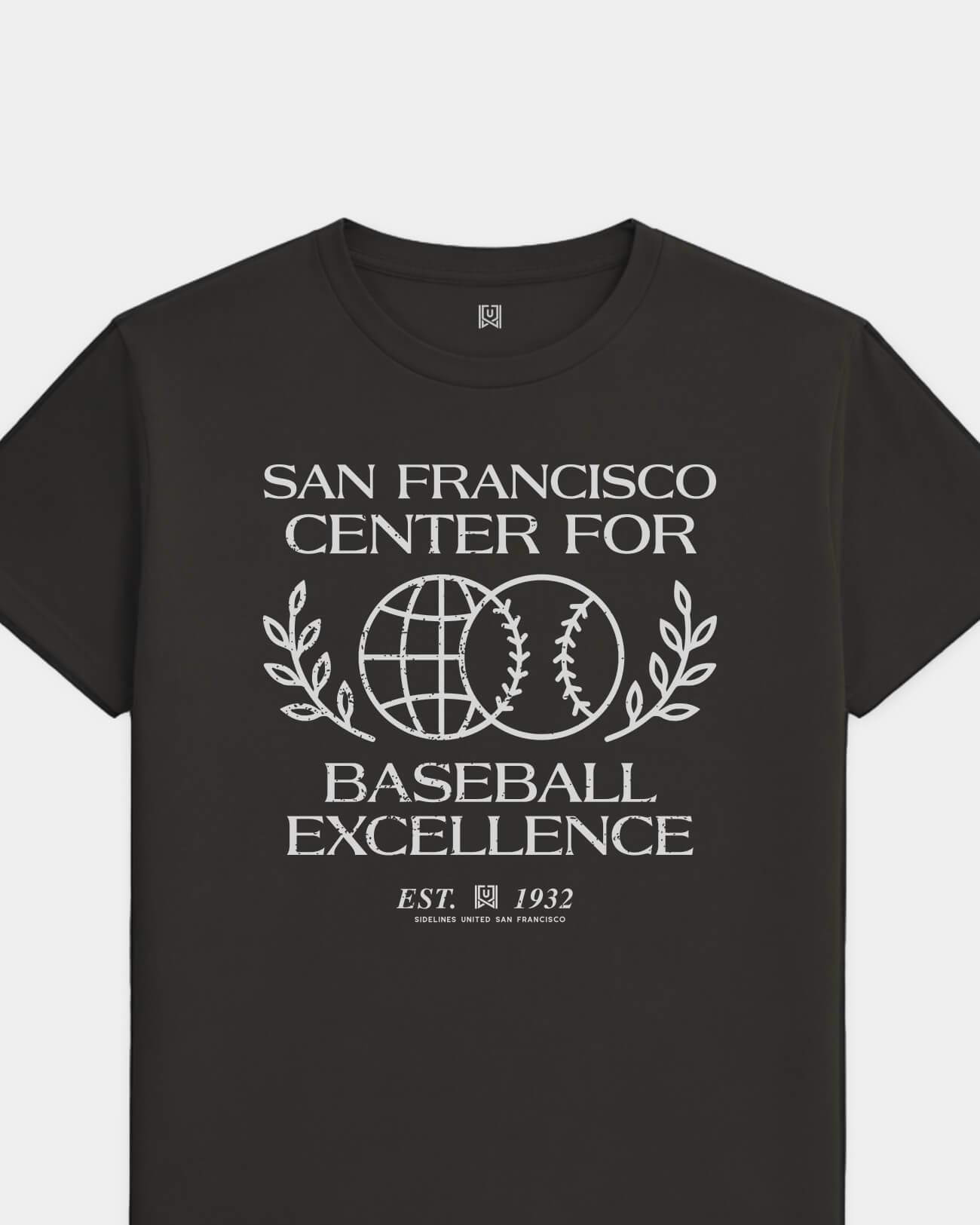 SF Baseball Excellence Tee - Washed Black / White - Flatlay